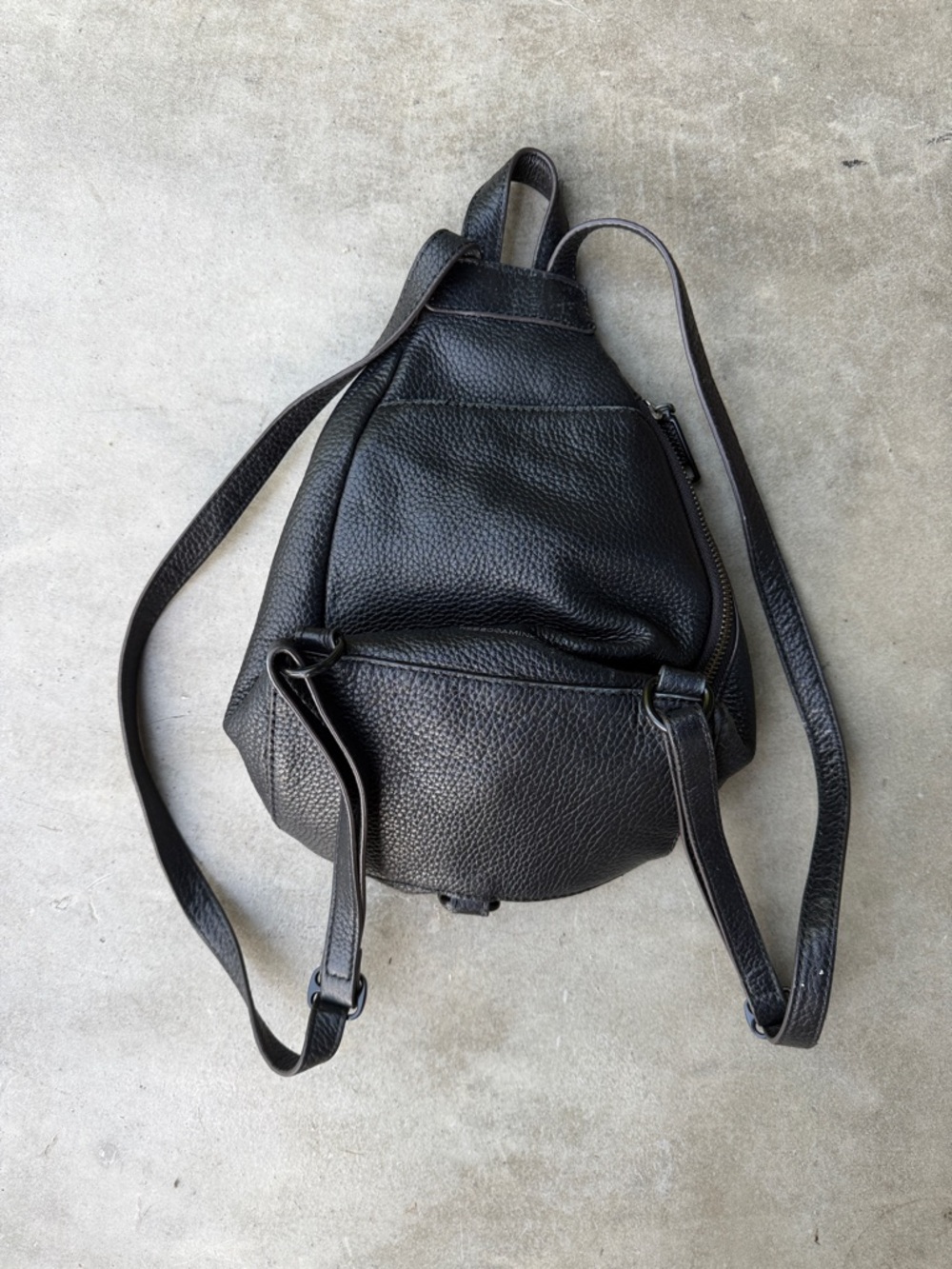 Rebecca Minkoff Black Pebbled Leather Sling Backpack - Picture 3 of 9